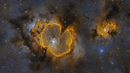 Stunning Cosmic Nebula with Vibrant Colors and Twinkling Stars Captured in Deep Space