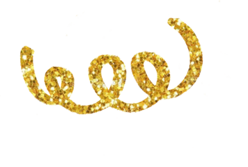 Hand Drawn Gold Glitter Line Design