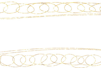 Gold Glitter Scribble Line Design Element