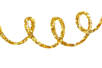 Hand Drawn Gold Glitter Line for Logo and Branding