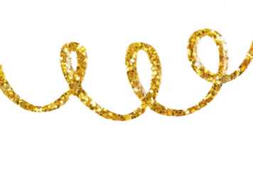 Hand Drawn Gold Glitter Line for Logo and Branding