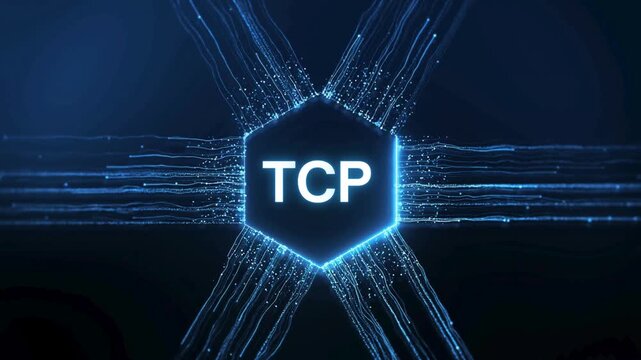 Transmission Control Protocol TCP Neon | Internet Data Transfer, Network Technology , TCP Transmission Control Protocol Neon Animation | Internet Communication Technology