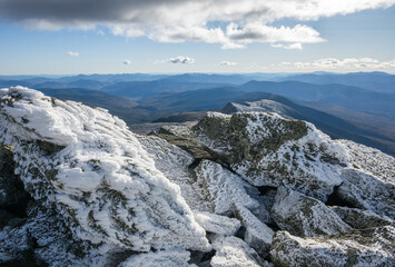 Icy conditions on the summit of Mount Washington, New Hampshire