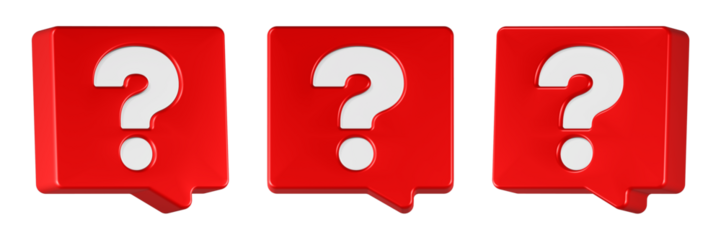 question mark icon 3d render red button