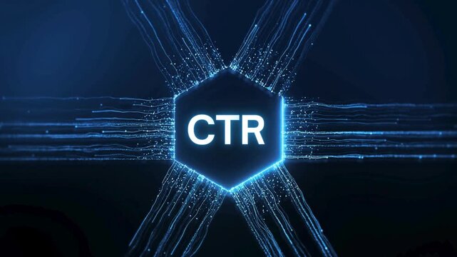 CTR Click-Through Rate Neon Animation | Glowing Icons, Digital Marketing Analytics , Click-Through Rate CTR Neon Concept | Online Advertising Performance Metrics