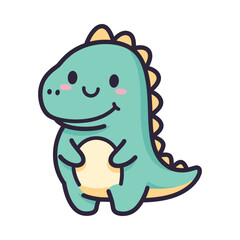 Obraz premium Adorable Cartoon Dinosaur Illustration