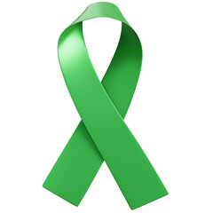 Green Awareness Ribbon Stands for Mental Health. Also for Environmental Protection, Kidney Disease, Cerebral Palsy, and Brain Injuries.