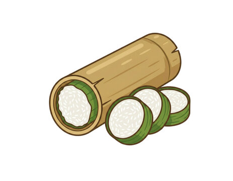 Lemang indonesian food (Bamboo Rice)