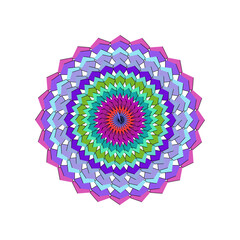 Vibrant multicolored mandala design with intricate patterns