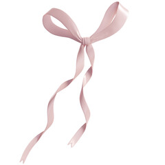 pink ribbon isolated on transparent background