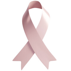 Pink Awareness Ribbon Symbol for Breast Cancer Awareness, Representing Hope, Support, and Solidarity.