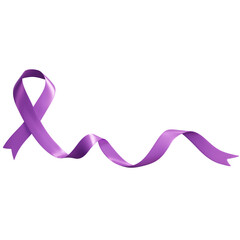 Lavender Purple Ribbon Symbol of World Cancer Awareness Day. Also Representing Numerous Other Causes like Pancreatic Cancer, Alzheimer's, Epilepsy, Lupus, and Domestic Violence Awareness.