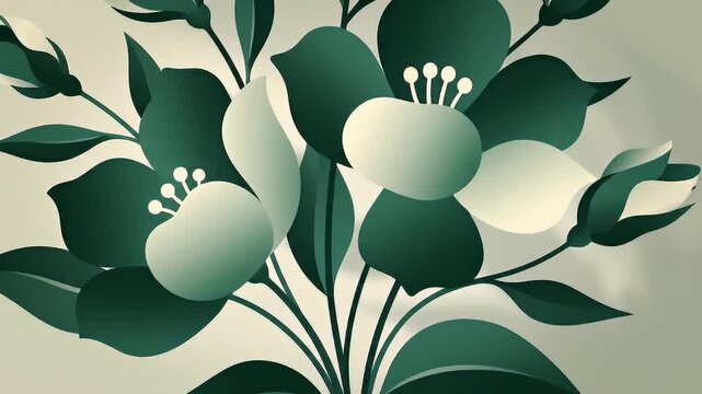 Elegant floral illustration with soft shadows and light.