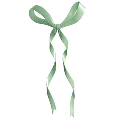 green ribbon isolated on transparent background