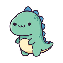 Adorable Cartoon Dinosaur Illustration