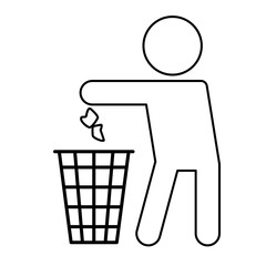 Waste Graphic Basket Bin Can Clean Container