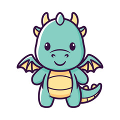 Adorable Cartoon Dragon Illustration