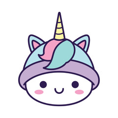 Cute Cartoon Unicorn Character Illustration