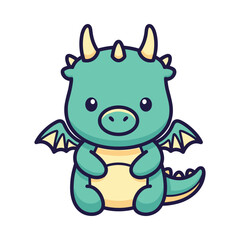 Adorable Cartoon Dragon Illustration