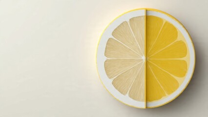 Two-toned lemon slice illustration