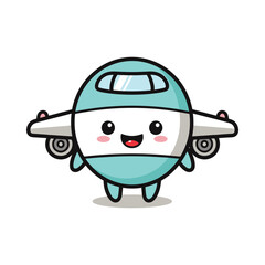 Fototapeta premium Adorable Cartoon Plane Illustration for Travel and Aviation