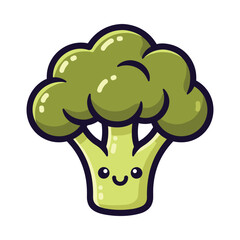 Cute Cartoon Broccoli Character Illustration