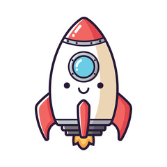 Cartoon Rocket Ship Illustration