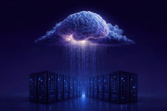 Artificial Intelligence Brain Powering the Cloud Data Center - Powered by Adobe