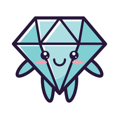 Cute Cartoon Diamond Character Illustration