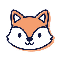 Cute Cartoon Fox Face Illustration