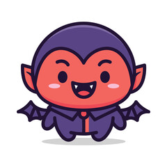 Cute Cartoon Vampire Character Illustration