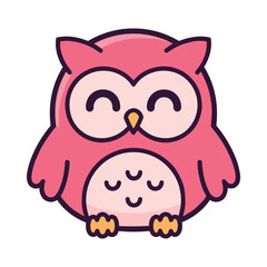 Adorable Pink Owl Vector Illustration for Nursery Decor