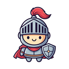 Cute Cartoon Knight Character Illustration