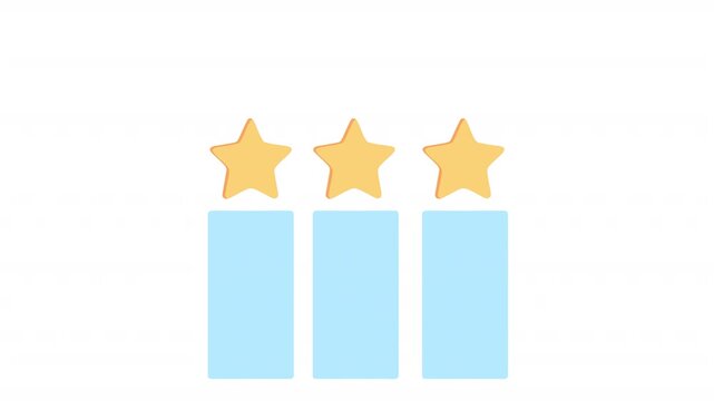 Star rating. Animated rating, alpha channel. Cartoon. 