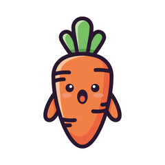 Cute Cartoon Carrot Character Illustration