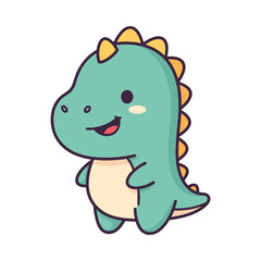Cute Cartoon Dinosaur Illustration for Kids