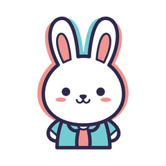 Cute Cartoon Rabbit Character Illustration