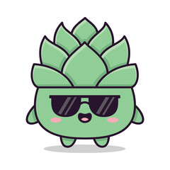 Cool Cactus Character Illustration