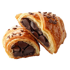 Chocolate Croissants on Transparent Background