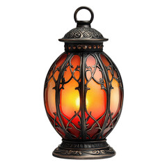 Vintage Stained Glass Lantern on transparent background