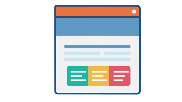 Web interface. Modern web page animation, alpha channel. Cartoon