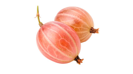  Two fresh gooseberries isolated on transparent background cut out