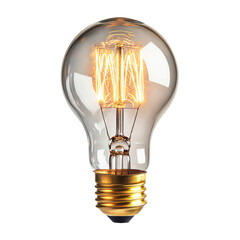 Vintage Edison Bulb on Transparent Background