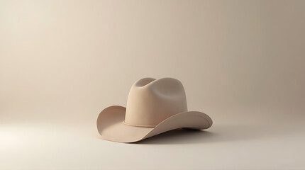 Premium cowboy hat isolated on a smooth studio background, sophisticated color harmony, precise proportions, minimalistic style