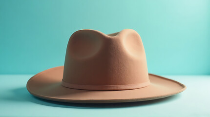 Premium cowboy hat isolated on a smooth studio background, sophisticated color harmony, precise proportions, minimalistic style