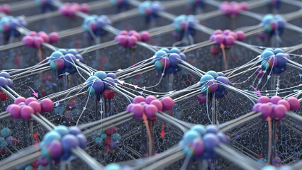 Cluster Nodes with Pink and Blue Spheres