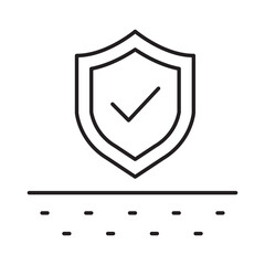Skin protection shield icon linear vector design defense barrier dermatology symbol bacterial safety security guard beauty outline illustration element