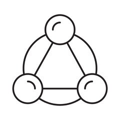 Chemical molecule structure linear icon vector illustration symbol isolated white background science laboratory atom bond formula compound scientific research outline design