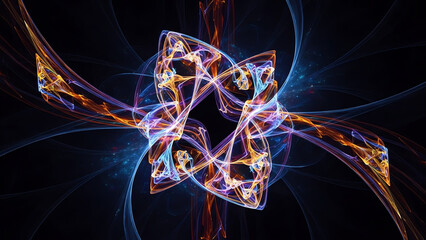 Abstract Light Weave on Dark Background