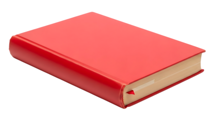 Red book with beige spine on checkered background